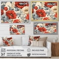 thumbnail image 4 of Designart "Dreamy Coral And Beige Poppies" Poppies Floater Framed Wall Art Living Room, 4 of 5