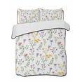 thumbnail image 2 of Quilts King Size, Wildflowers Blossom Soft Comforter Bedding Set for Bed, Spring Pastoral Botanical Flowers Rustic Lightweight Quilted Bedspread with Pillow Cover(2 Pieces), 96x106 Inch, 2 of 6