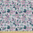 thumbnail image 2 of Floral Upholstery Fabric by the Yard, Spring Themed Pattern with Doodle Flowers, Decorative Fabric for DIY and Home Accents, Purple Slate Blue by Ambesonne, 2 of 5