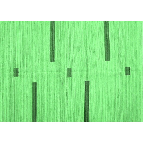 Ahgly Company Indoor Rectangle Abstract Emerald Green Contemporary Area Rugs, 3' x 5'