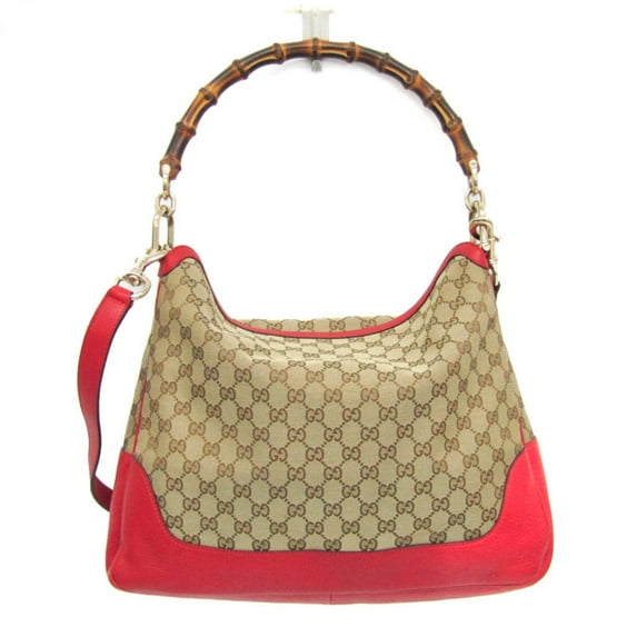 Pre-Owned Gucci Bamboo 282315 Women's Leather,GG Canvas Shoulder Bag,Tote Bag... (Good)