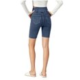 thumbnail image 7 of Xinsrenus Women's Solid Color Crossover High-Waist Denim Shorts Stretchy Slim Fit Pants Outdoor Sports Bottoms with Pockets, 7 of 7