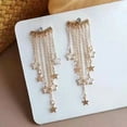 thumbnail image 3 of New Fashion Personality Golden Long Star Tassel Decorative Earrings for Women, Wedding Jewelry, Birthday Gift, 3 of 33