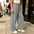 thumbnail image 7 of yillto Women Plus Size Sweatpant Wide Leg Elastic Waist Drawstring Loose Pants Trousers with Pockets, 7 of 7