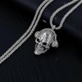 thumbnail image 4 of HIP HOP Rock Large Skull Head Pendant Chain Necklace For Men Halloween Skeleton Gift, 4 of 5