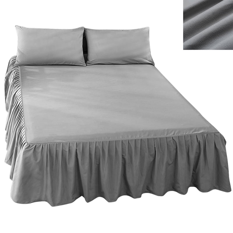 Plain Polycotton Frilled Fitted Valance Sheet Easy Care