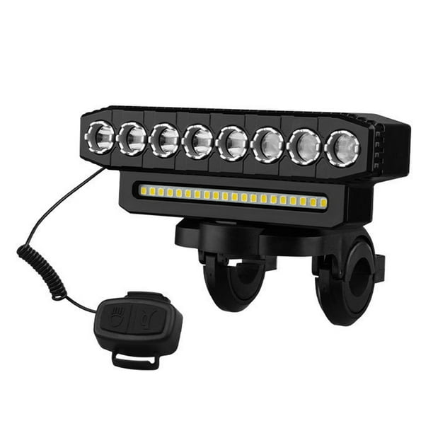 Luz de la bici Luz LED para bicicleta con bocina, luz delantera de bicicleta recargable por USB, resistente al agua con 6 modos de luz, compatible con función de banco de energía para bicicleta de mon