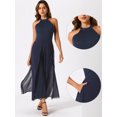 thumbnail image 2 of DARING DIVA Women's Sleeveless Chiffon Wide Leg Jumpsuit XS Dark Blue, 2 of 6