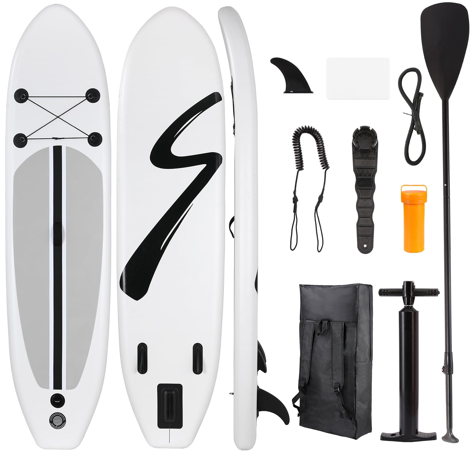 LAZY BUDDY 10FT Inflatable Paddle Board Stand-up Paddle Board SUP 6’’ Thick Board with Full Accessories, White