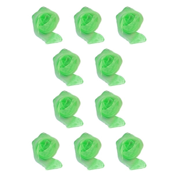 Sonducket Bufanda cuadrada Pañuelo de gasa Adornos para el cabello Accesorio de fiesta Ropa de niños de jardín de infantes para Jade verde 60*60cm 10piezas