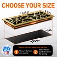 thumbnail image 4 of 4x10 Floor Vent Covers Floor Register with Mesh Cover Trap, Heat and Air, Walkable Metal Floor Register for HVAC Duct, Victorian, Polished Brass, 4 of 7