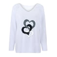 thumbnail image 2 of Vendredi Fou TIMIFIS Hauts pour Femmes T-shirt à Manches Longues Col en V Imprimé Ample Décontracté Mode Automne 2022, 2 of 4