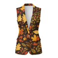 thumbnail image 2 of Uorisanigo Autumn Leaf Womens Vest Waistcoat Sleeveless Women's Suit Vest with Pockets Size S Open Front V Neck Vests Top Elegant Outerwear, 2 of 7