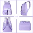 thumbnail image 5 of Gynky School Backpack School Bookbag for Middle School Students Book Bag for Elementary Primary Kawaii Backpack, Purple, 5 of 9