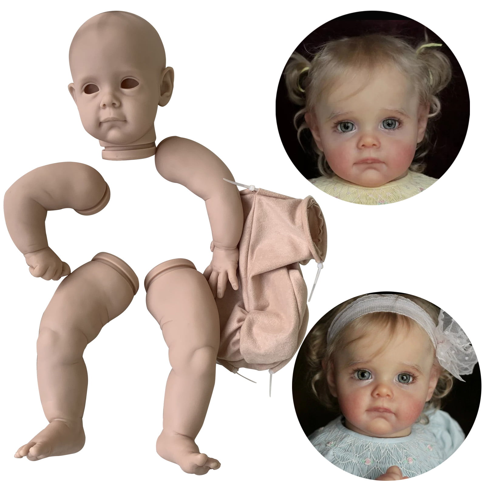 23inch Maggi Vinyl Head Soft Touch Toy Gift Arms With Eyes DIY Reborn Doll Kit