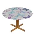 thumbnail image 3 of PIKWEEK  Colorful Butterflies Round Fitted Tablecloth, Animal Elastic Tablecloth for Round Tables, Waterproof Table Cover, 3 of 7