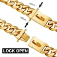 thumbnail image 3 of Collar dorado para perro, collar de cadena con hebilla resistente, collar de cadena de eslabones cubanos para perros grandes, collar de eslabones cubanos brillantes con cierre de circonita., 3 of 5