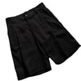 thumbnail image 2 of Men's 7-Inch Pleated Dress Shorts, Button & Zipper Closure Casual Linen Chino Shorts, Relaxed Fit Straigh Leg Summer Beach Golf Shorts with Side Pockets Black, 2 of 5