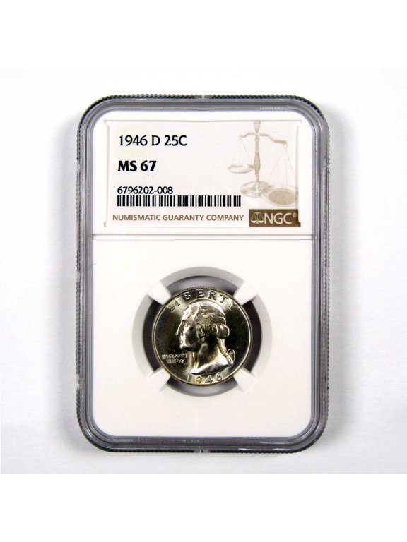 1946 D Washington Quarter MS 67 NGC 90% Silver 25c Unc SKU:I9235