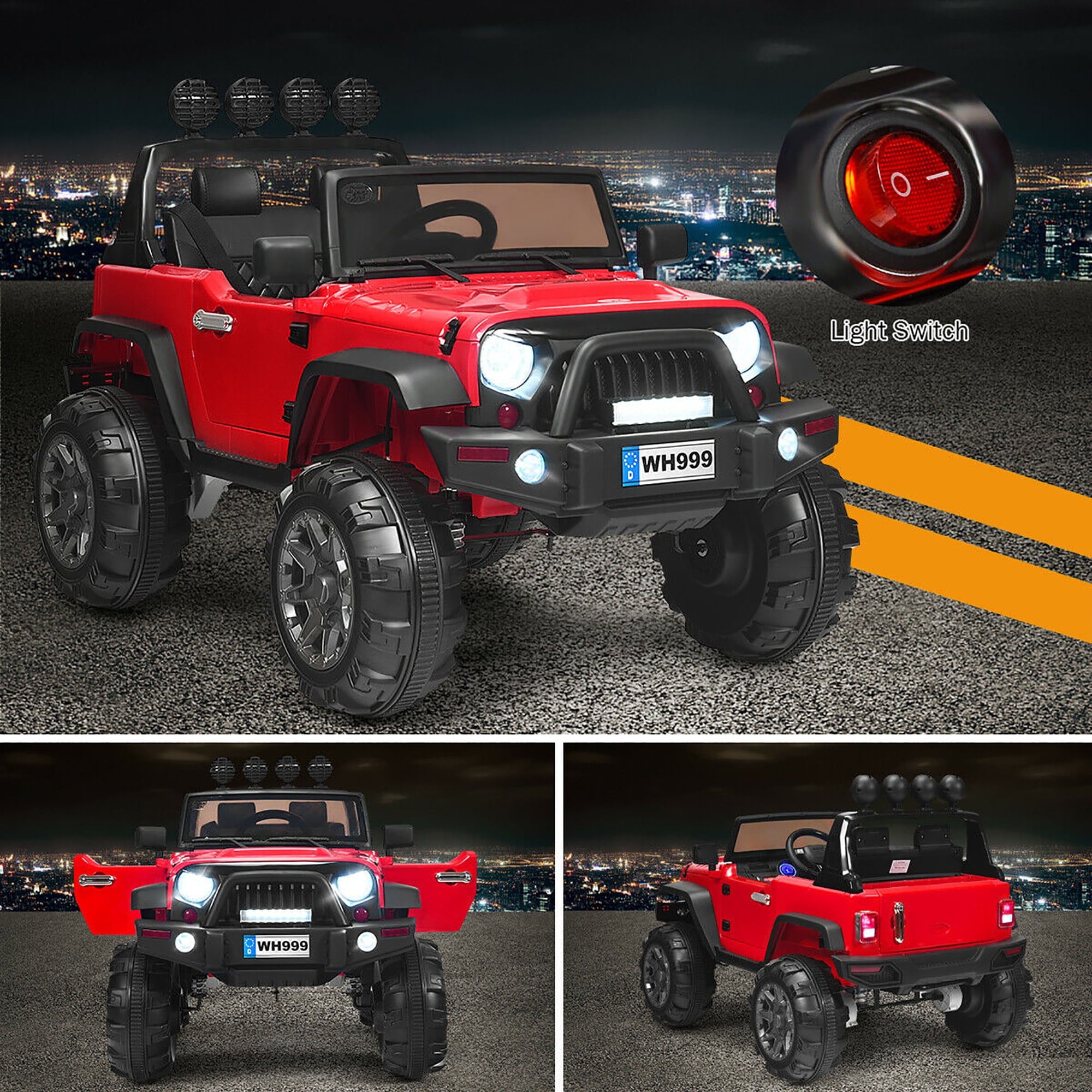 Costway 12V Electric Toy Truck for Kids with LED Lights