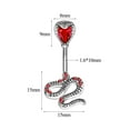 thumbnail image 3 of ZS 14G Snake Belly Button Ring Platinum Navel Piercing Red Crystal Belly Piercing, 3 of 5