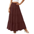 thumbnail image 6 of Boho Skirts for Women Summer Trendy Flowy A Line Tiered Skirt Beach Vacation Maxi Skirt L, 6 of 8