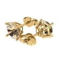 thumbnail image 2 of Clara Pucci 3Ct Synthetic Yellow Moissanite Round Cut VVS1 Push Back Stud 14k Solid hypoallergenic Gold Designer Earrings For April, 2 of 7