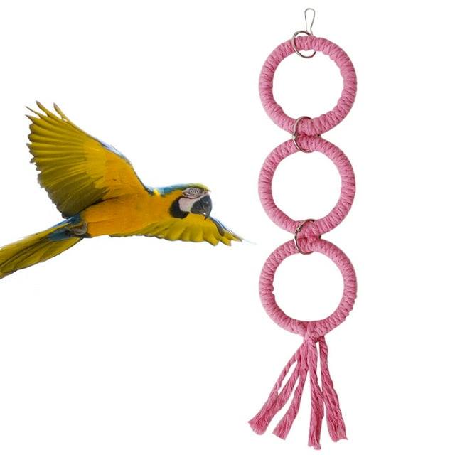 Parrot Swing Cotton Rope Round Decorative Bird Circle Swing Parrot Ring Perch