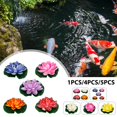 thumbnail image 2 of OUSITAID 18cmArtificial Lotus WaterLily Flowers Real Touch Floating Plant Swimming Pool Pink, 2 of 10