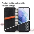 thumbnail image 2 of Compatible for Samsung Galaxy S24 Wallet Case, Embossed Pattern PU Leather Magnetic Suction Flip Cover with Credit Card Holder Kickstand Silicone Anti-Scratches Shockproof Case, Black, 2 of 7