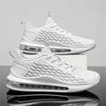 thumbnail image 3 of 2026 New+Men'S Breathable Knit Mesh Sneakers with Air Cushion - Lightweight Low-Top Design, Grey & Black, Lace-Up Casual Shoes Sleek Shoe Design, Fabric Upper for Running, Gym & Casual Attire, Gym Sh, 3 of 9