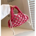 thumbnail image 5 of Kukuzhu Women Cotton Rope Top-handle Bag Summer Beach Handwoven Handbag Cotton Crochet Fishing Net Handbag Casual Bag Pouch Purse, 5 of 7