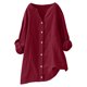 thumbnail image 2 of Neewe Womens Plain V Neck Button Down Shirts Long Sleeve Tops Casual Collared Blouses Loose Fit, 2 of 6