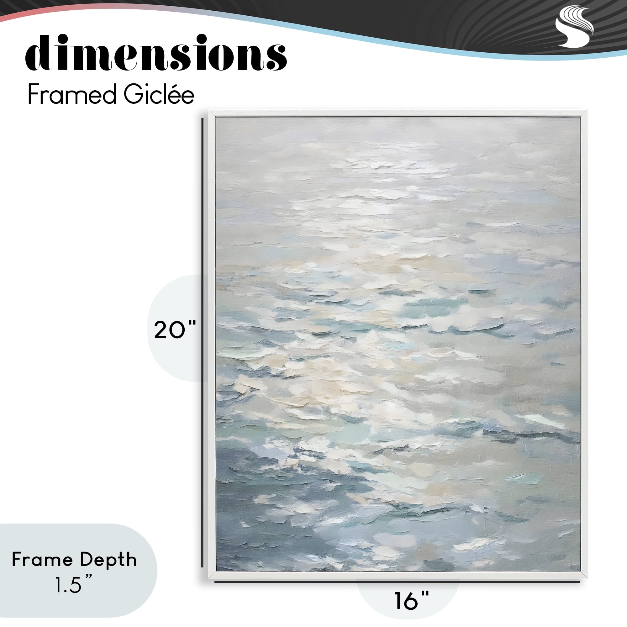 Stupell Industries Shallow Reflections Calm Sea White Framed Giclee Art, design by Riley B