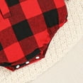 thumbnail image 5 of Esaierrr Newborn Baby Bodysuit Onesies for Boys Girls 0-18M Months Red and Black Plaid Long Sleeve Casual Shirt Spring Autumn, 5 of 6