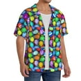thumbnail image 4 of Disketp Men's Hawaiian Colorful Easter Eggs1 Print Shirts Button Down Holiday Beach Shirts-3X-Large, 4 of 7