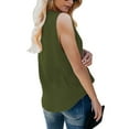 thumbnail image 3 of QUINDOS Tank Tops for Women 2025 Yoga Summer Army Green Fashion Solid V-Neck Sling Tank Tops Casual Sleeveless Blouse T-Shirts Womens Camisoles, 3 of 5