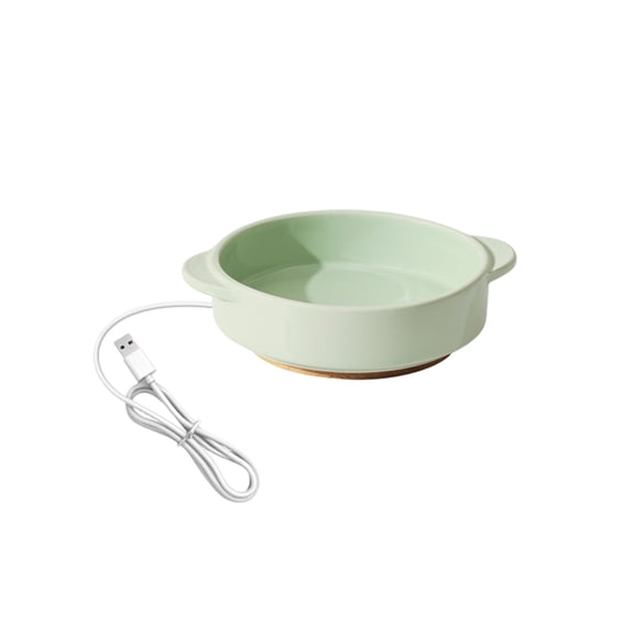 Bcylexb Ceramic Pet Water Bowls with USB Heating – Thermostatic Water Dispenser for Winter Use, Suitable for Cats and Dogs, Green