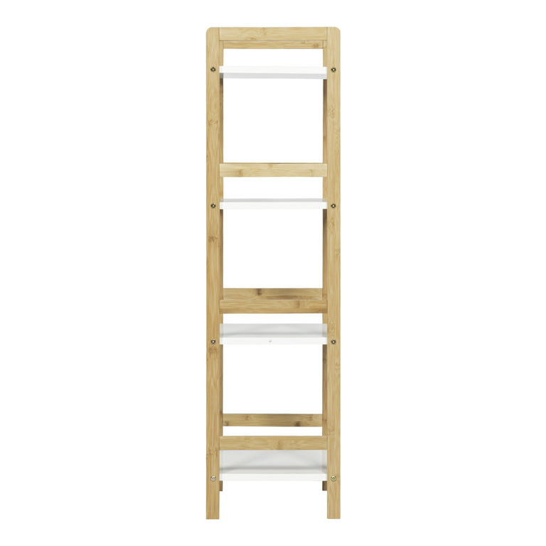 4 Tier Ladder Shelf Bathroom Floor Storage Shelf Free Standing Tower Shelves Open Shelving Unit for Bathroom Living Room Balcony, Size: (23.62 x 13.78