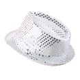 thumbnail image 2 of Douhoow Men Women Jazz Hat Sequins Decorated Stage Dance Performance Party Holiday Hat, 2 of 7
