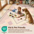 thumbnail image 4 of Design&I 8'x10' Washable Area Rug Sleek Flatweave Pet Friendly Pink Blush Geometric Cross Dot Vintage Interlocking Mauve Argyle for King Size Bedroom, Under Bed, 4 of 7