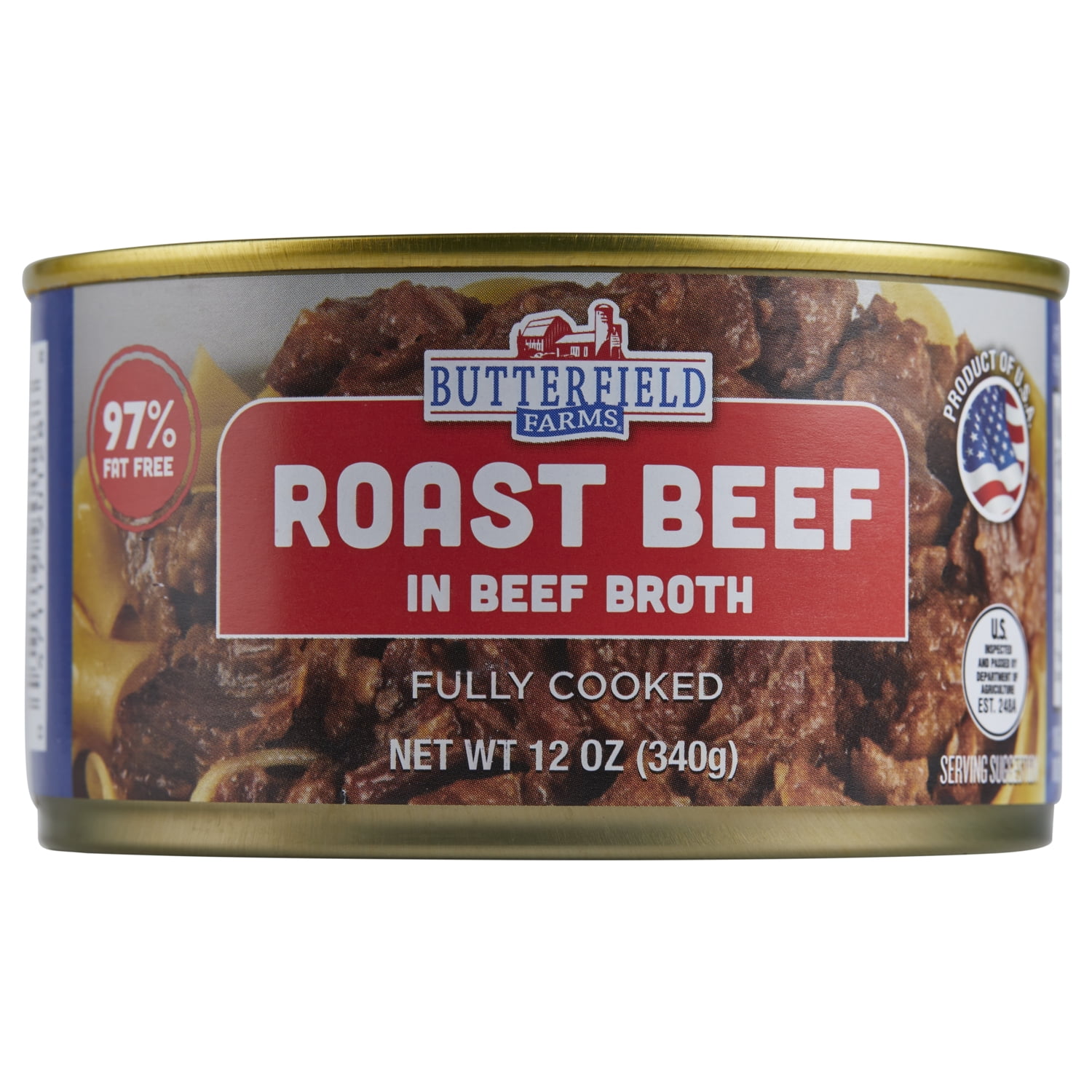 (3 pack) Butterfield Farms Roast Beef in Beef Broth, 12 oz Can