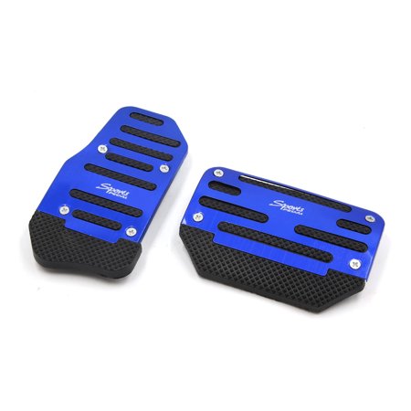 Unique Bargains Car Vehicle Metal Plastic Blue Non Slip Gas Brake Pedal Cover Pad 2 Pcs