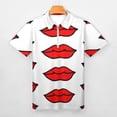 thumbnail image 3 of Lips! Men Zipper T-shirt Summer Casual Short Sleeve T-shirt Top, 3 of 7
