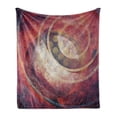 thumbnail image 1 of Antique Soft Flannel Fleece Throw Blanket, Grunge Circles Aged Display Old Fashioned Retro Elements, Cozy Plush for Indoor and Outdoor Use, 70" x 90", Red Yellow, by Ambesonne, 1 of 6
