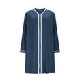 thumbnail image 3 of UQJfacai Robes for Women Zipper Front House Coat Lightweight Long Sleeves Bathrobe Soft Comfy Loose Knee Length Sleep Dress S-XXL, 3 of 5