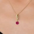 thumbnail image 3 of Gem Stone King 10K Yellow Gold Red Ruby and Lab Grown Diamond Pendant Necklace for Women | 1.03 Cttw | Gemstone July Birthstone | Round 6MM | With 18 inch Chain, 3 of 6