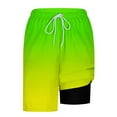 thumbnail image 5 of Hvot&aat Mens Trendy Ombre Printed Shorts Quick-Dry Lightweight Stretch Pants Elastic Waist Beach Shorts, 5 of 5