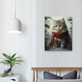 thumbnail image 3 of Nawypu  Very Good A Scottish Fold Cat Canvas Wall Art Christmas Cat Wall Decor Canvas Picture Floral Artwork Painting for Living Room Bedroom Kitchen Home Office Wall, 3 of 4