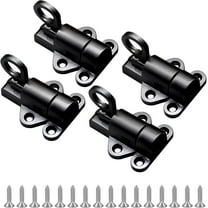 4 Packs Self Closing Latch Spring Door Lock, Resilient Bolt Latch Security Automatic Gate Lock, Spring Barrel Slide Door Lock with Screws for Cabinet